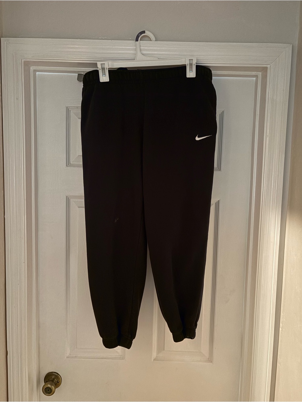 Nike Black Women's Jogger Sweatpants with White Swoosh